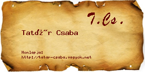 Tatár Csaba névjegykártya