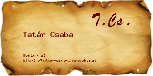 Tatár Csaba névjegykártya